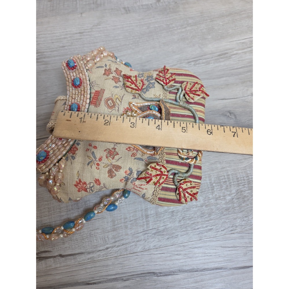 Mary Frances Beaded Purse Handbag Floral Tapestry Handmade Boho Vintage Style - Picture 2 of 5